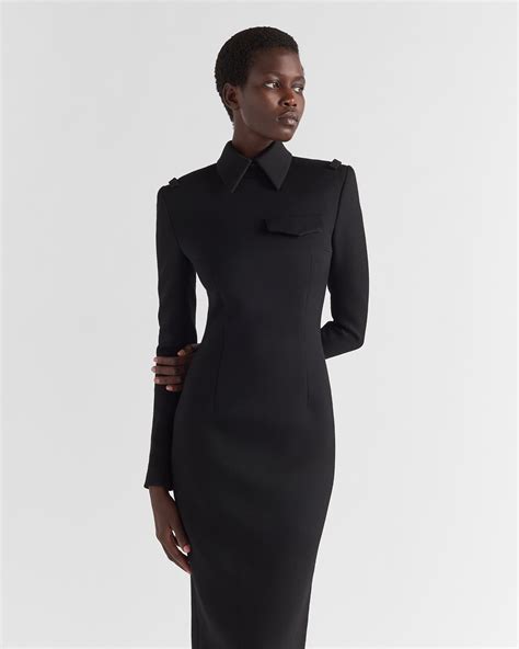 Black Stretch Natté Dress 